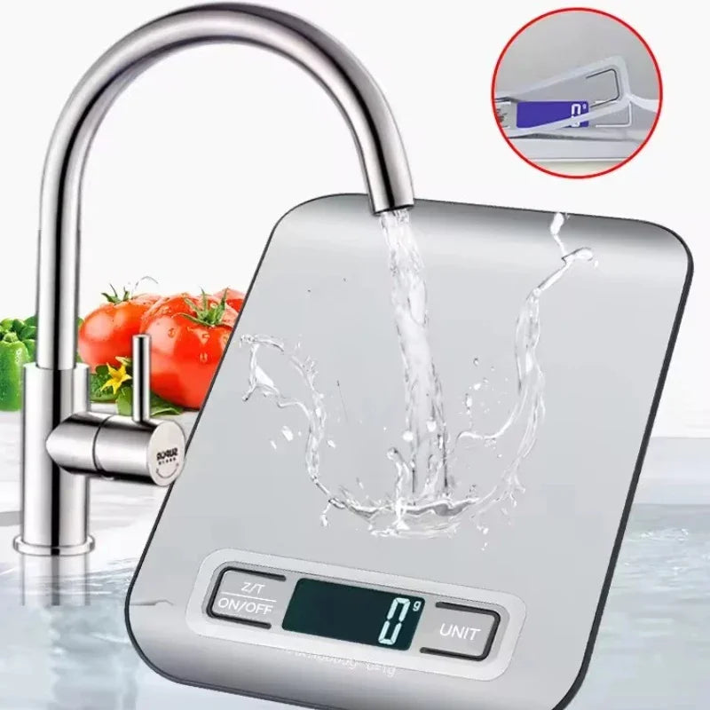 Digital Kitchen Scale — Stainless Steel, LED Display, 5kg & 10kg Variants