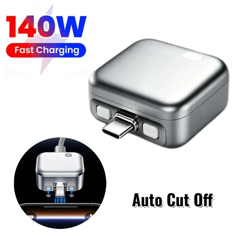 140W USB-C auto disconnect charger adapter — product front view
