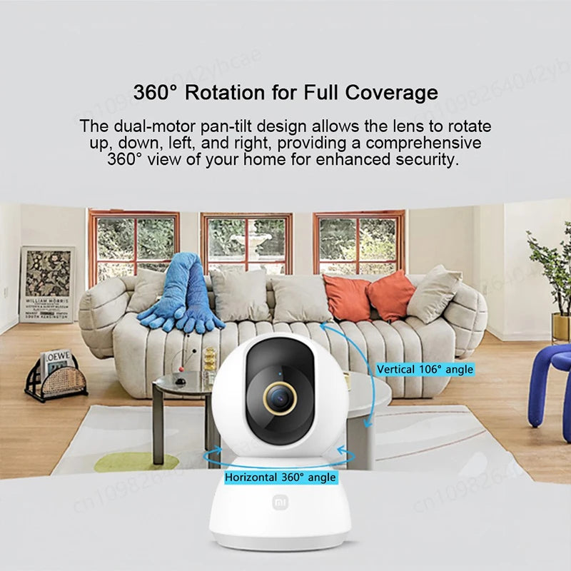 	Xiaomi Mi 360° home security camera 2K — app remote viewing on smartphone with live feed