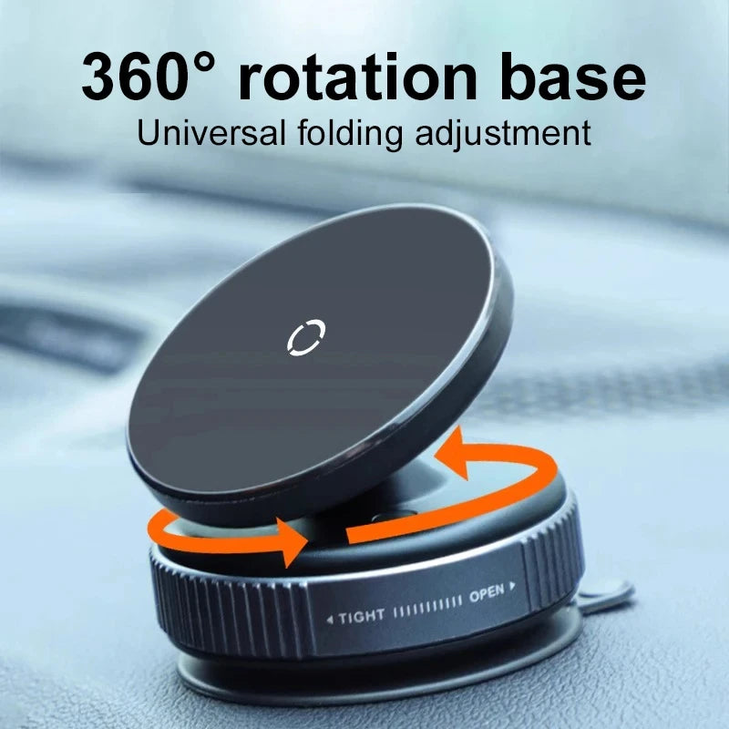 360° Magnetic Car & Desk Mount — Vacuum Suction Phone Holder with 16-Magnet Array
