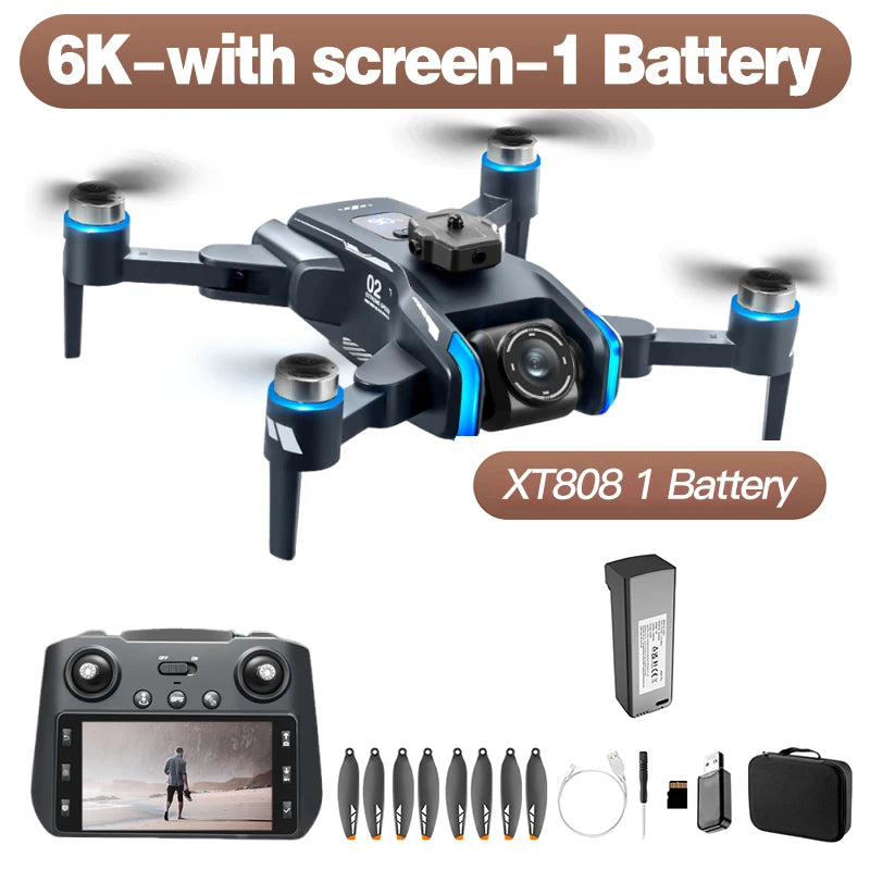 Lenovo XT808 GPS drone 6K version with screen remote and 1 battery — full kit