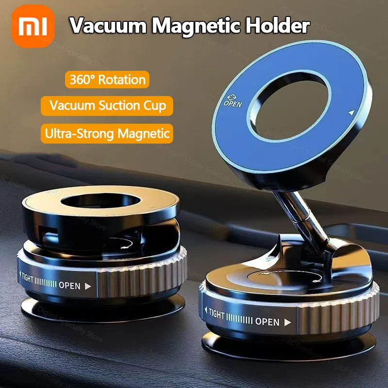 360° Magnetic Car & Desk Mount — Vacuum Suction Phone Holder with 16-Magnet Array