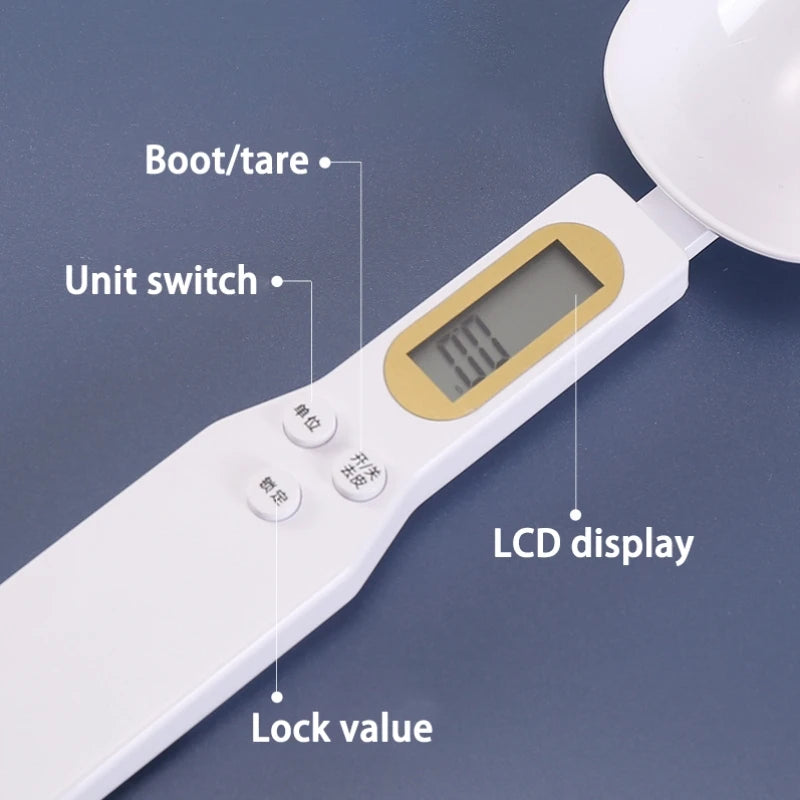 Digital Precision Weighing Spoon — 0.1g Accuracy, LED Display, 500g Capacity