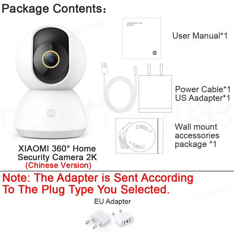 Xiaomi Smart Camera PTZ 2K 360° WiFi Security Camera