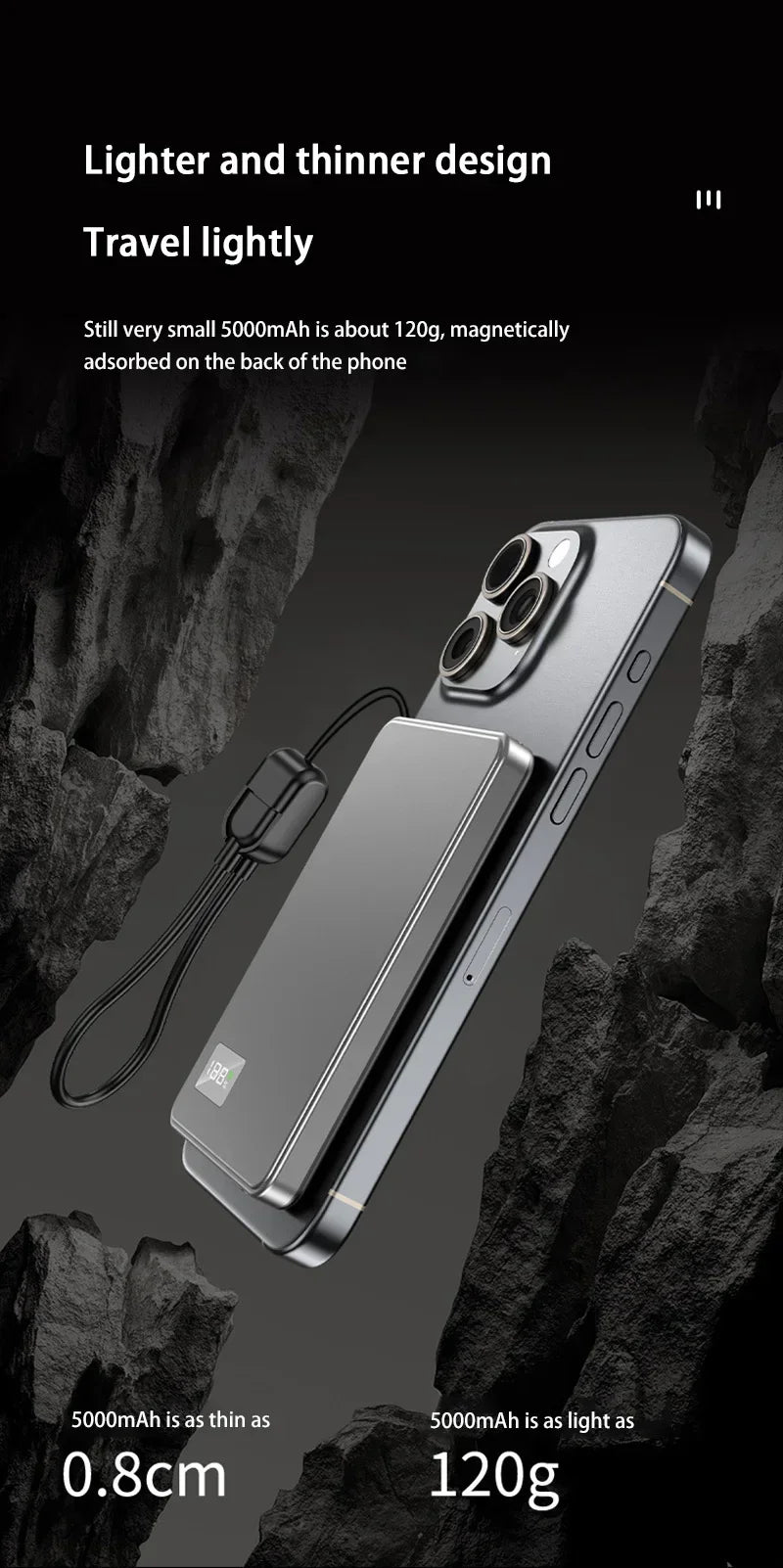 Magnetic Wireless Power Bank — PD 22.5W Fast Charge | MagSafe Compatible