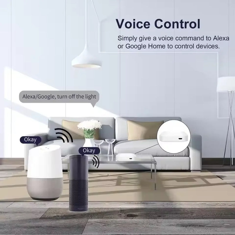 Tuya Zigbee smart hub — voice control via Amazon Alexa and Google Home, works with existing smart speakers