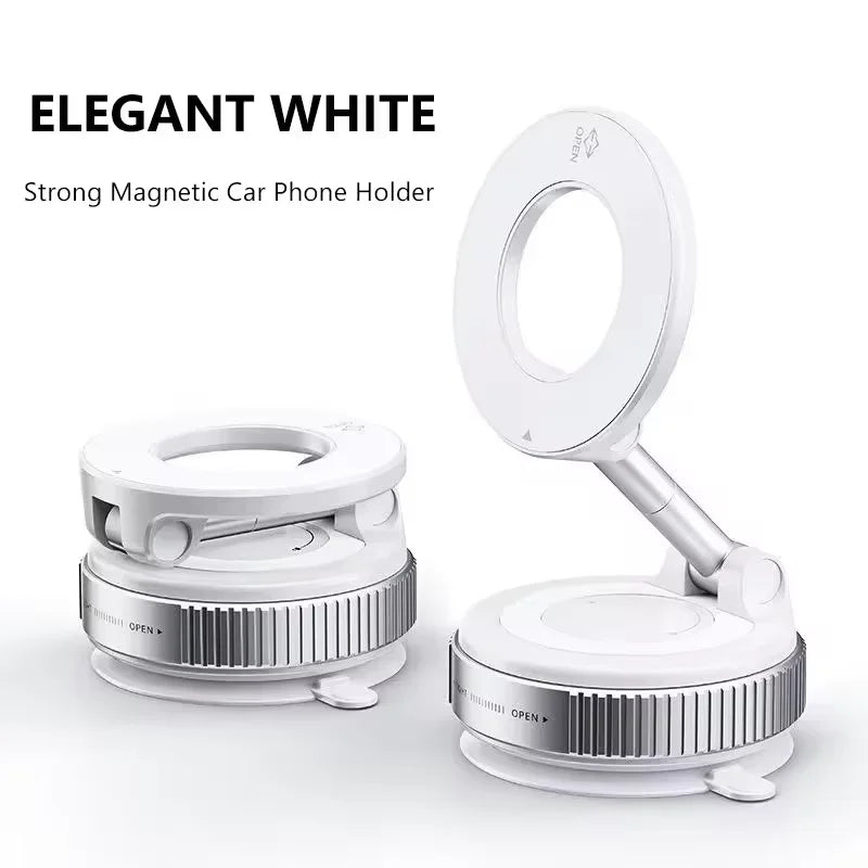 360° Magnetic Car & Desk Mount — Vacuum Suction Phone Holder with 16-Magnet Array