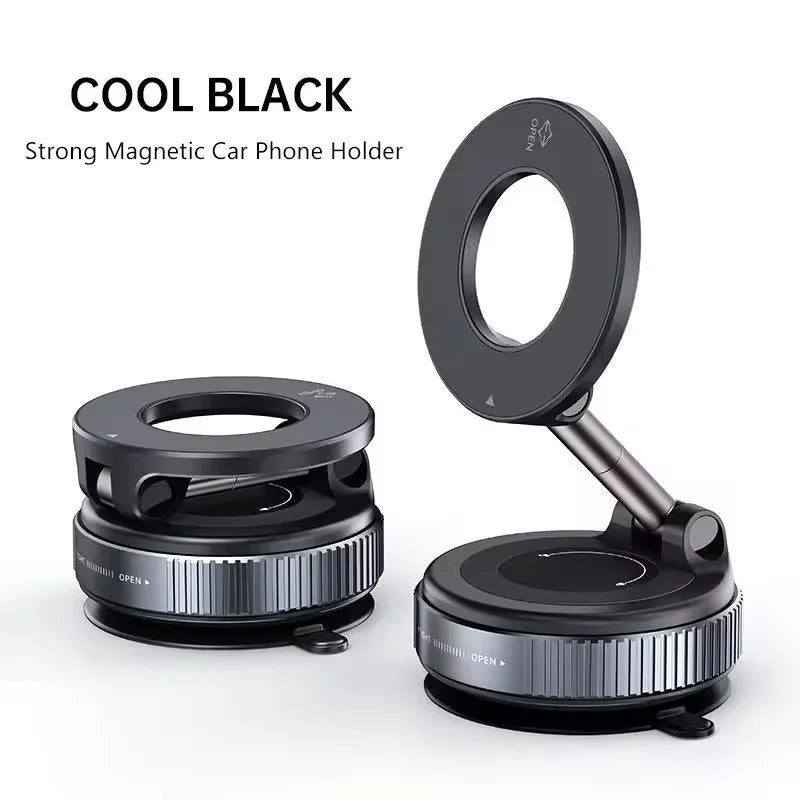 360° Magnetic Car & Desk Mount — Vacuum Suction Phone Holder with 16-Magnet Array