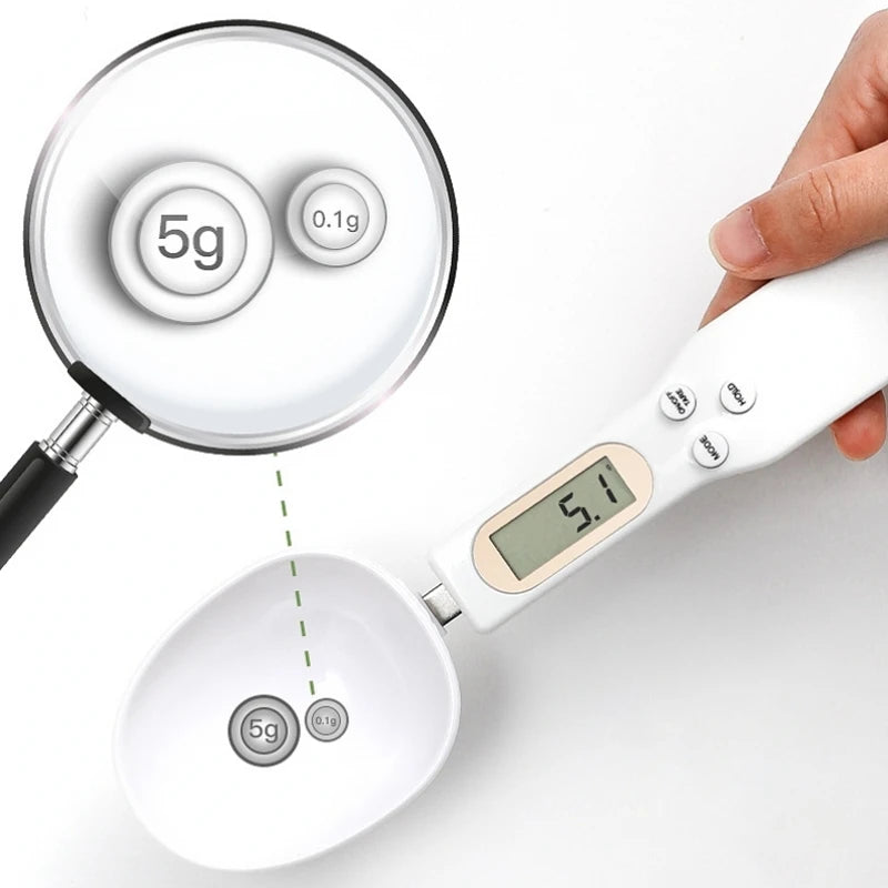 Digital Precision Weighing Spoon — 0.1g Accuracy, LED Display, 500g Capacity