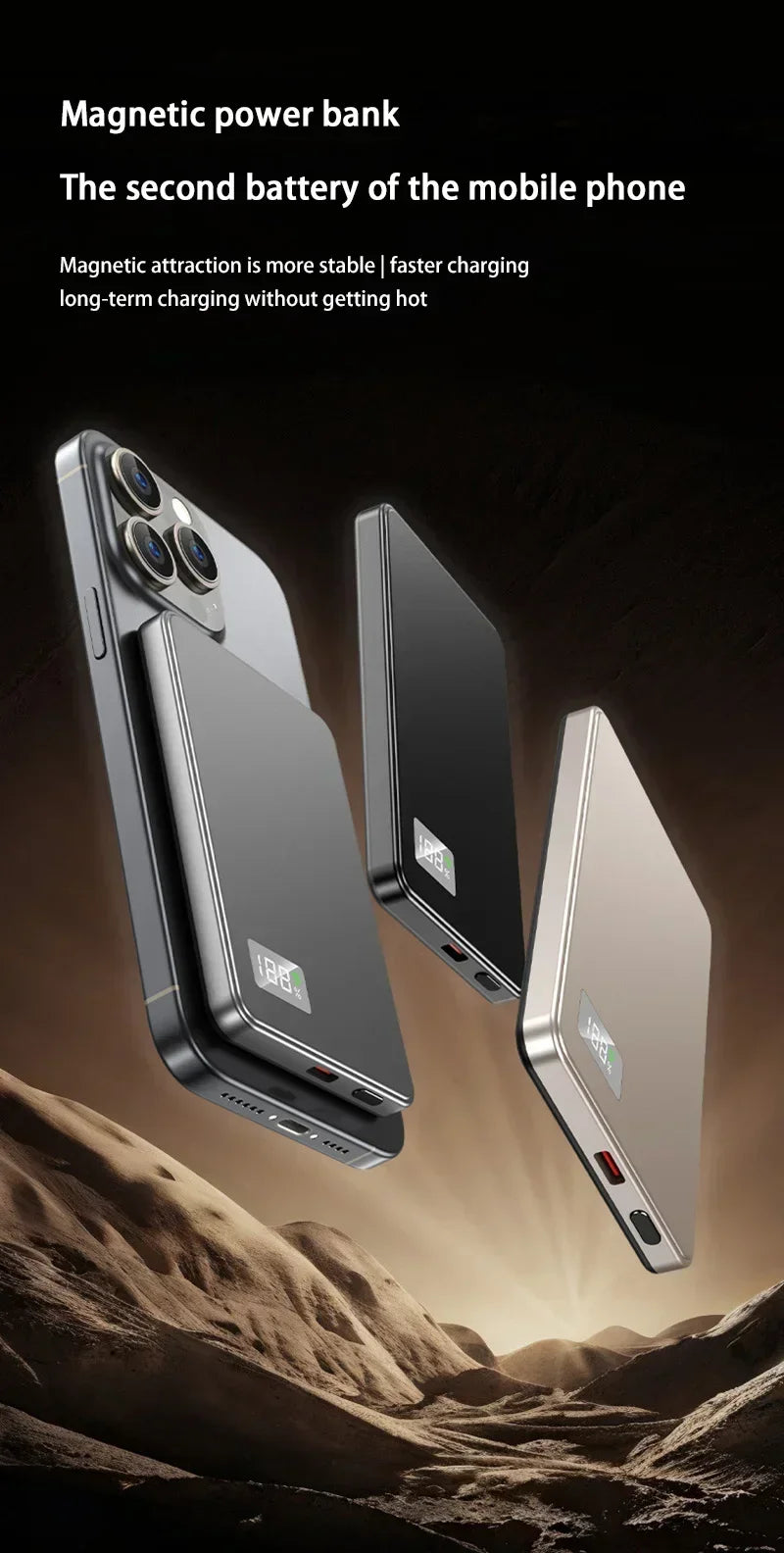 Magnetic Wireless Power Bank — PD 22.5W Fast Charge | MagSafe Compatible