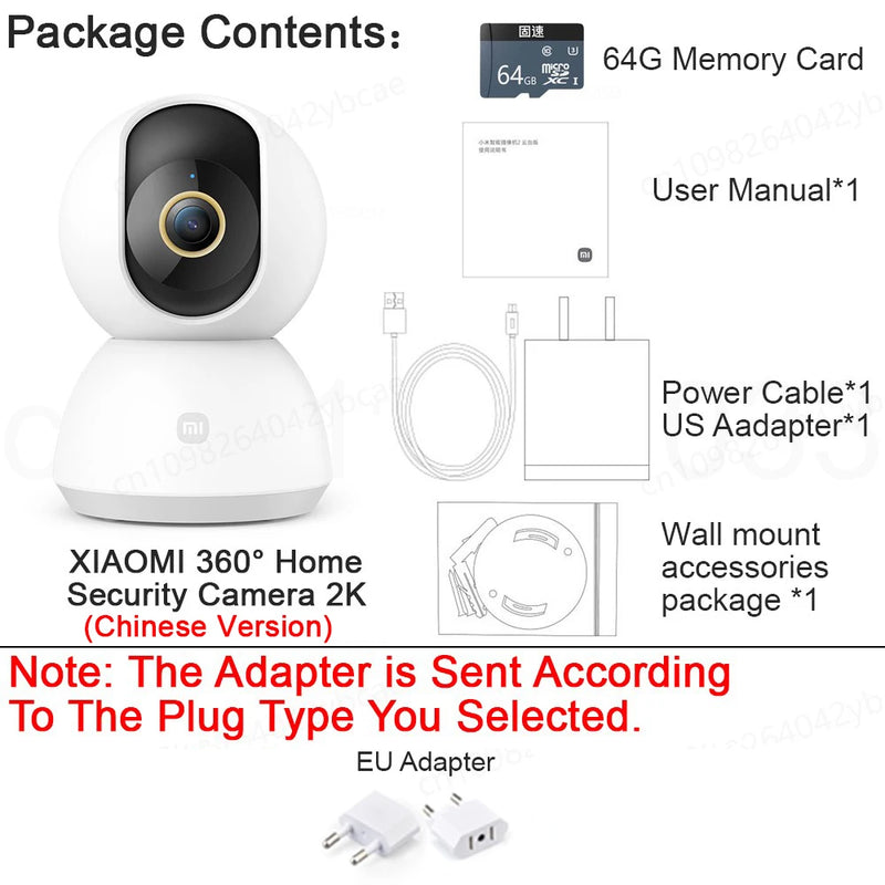 Xiaomi Smart Camera PTZ 2K 360° WiFi Security Camera