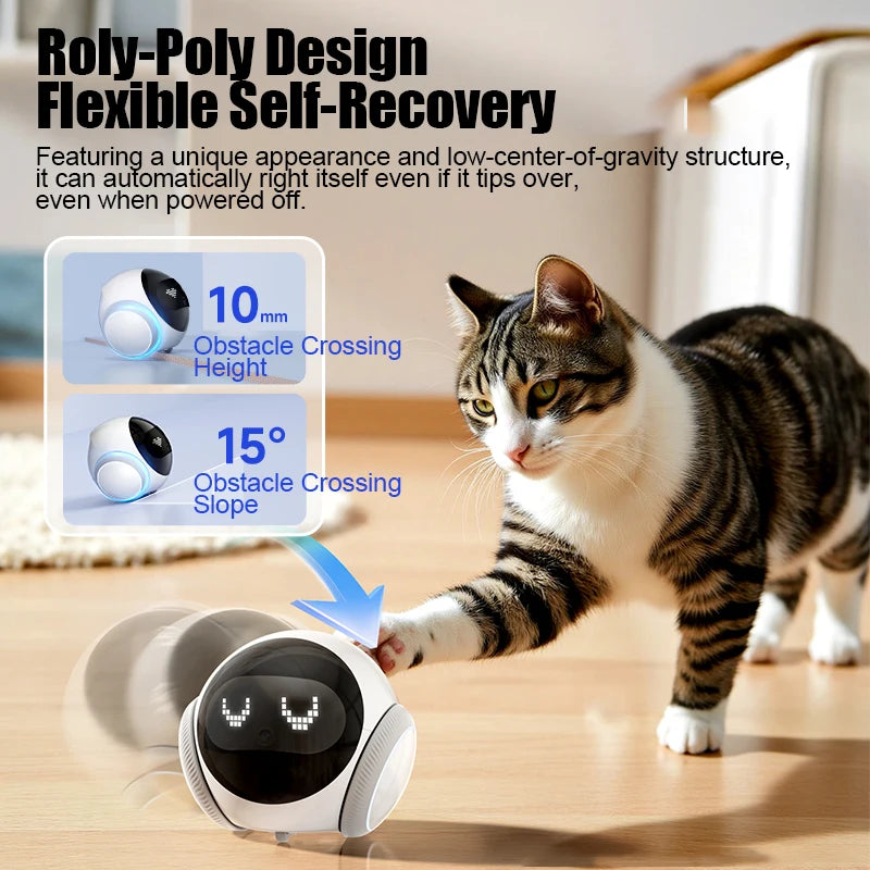 Smart robot security camera roly-poly design — flexible self-recovery, 10mm obstacle crossing height, 15° slope capability
