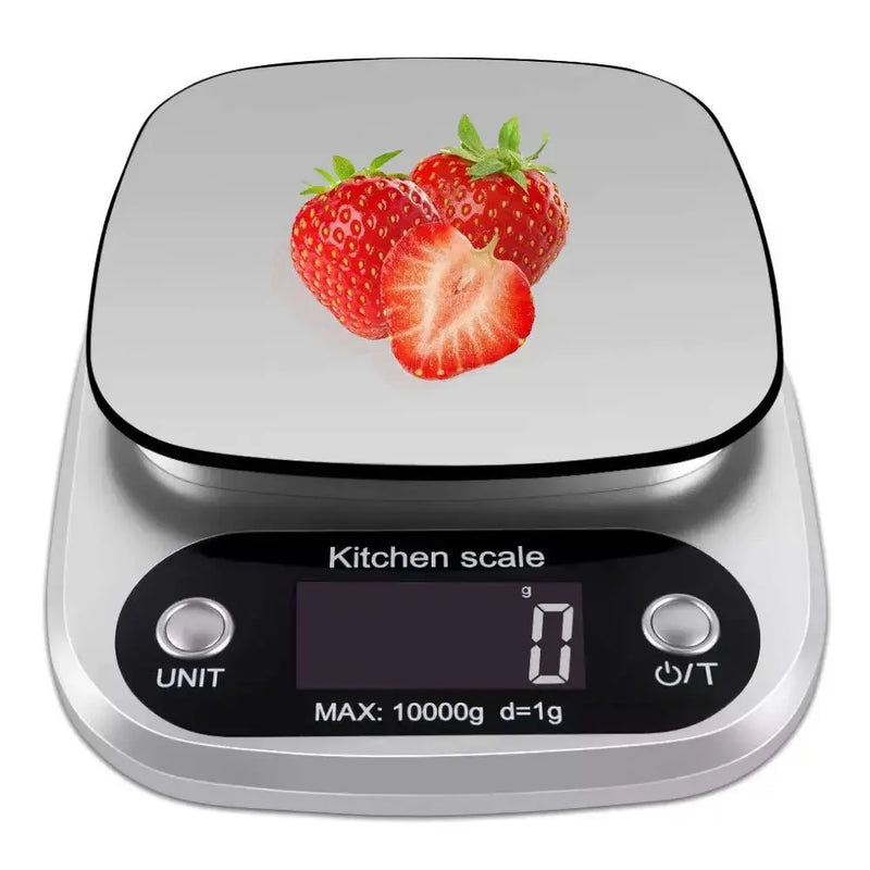 Digital Kitchen Scale — Stainless Steel, LED Display, 5kg & 10kg Variants
