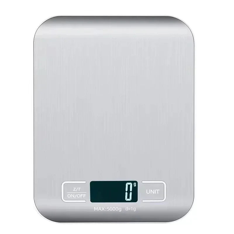 Digital Kitchen Scale — Stainless Steel, LED Display, 5kg & 10kg Variants
